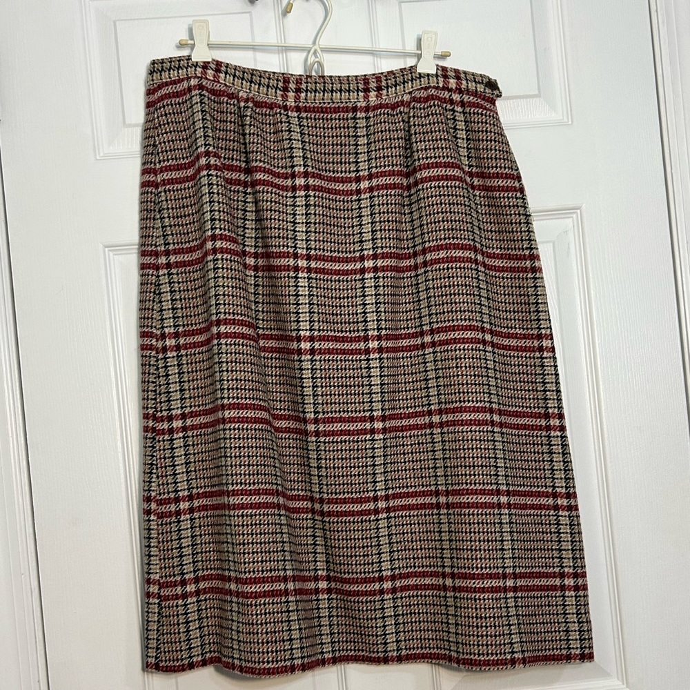 Plaid Wool Pendleton A-line Skirt with Pockets